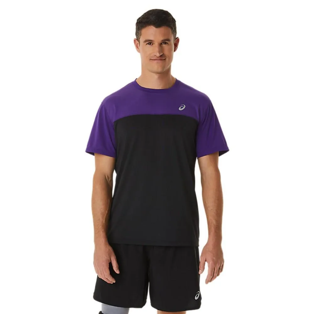 Asics T-Shirt Masculino Race_Short_Sleeve_Top Grape_Jam/Performance_Black