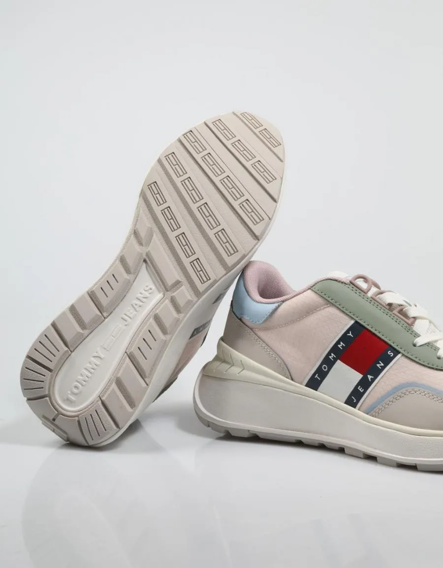  baskets TOMMY HILFIGER Tommy Jeans Fashion Retro Run en Beige 79908