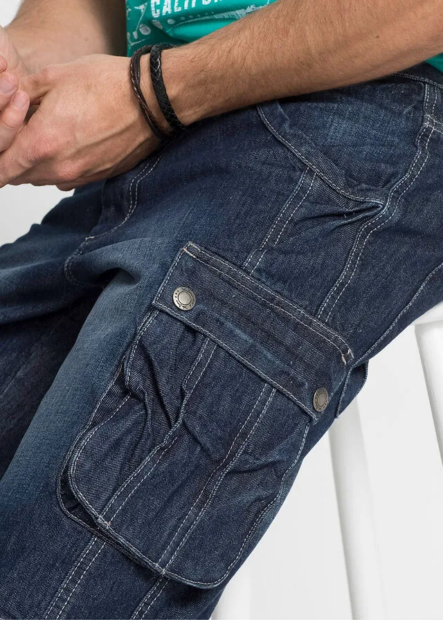 Bermuda cargo denim oscuro