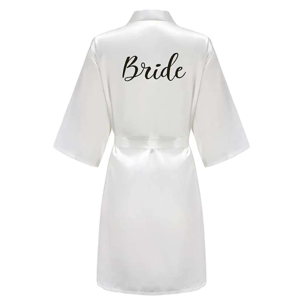 Blue Women Bathrobe White Letter Bride Bridesmaid Mother Maid of Honor Get Ready Bridal Party Robes Gifts Dressing Gown