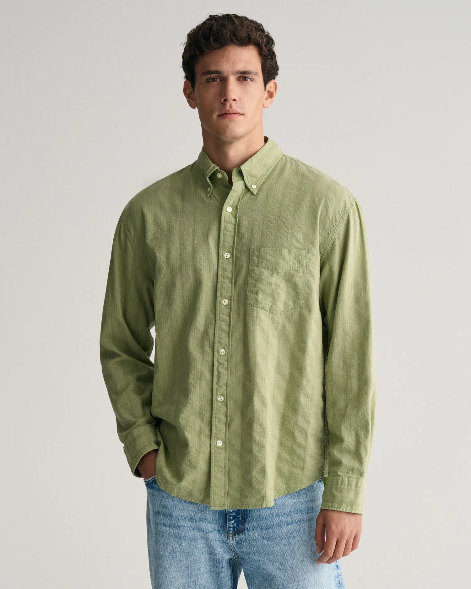 Camisa Relaxed Fit Dobby Stripe