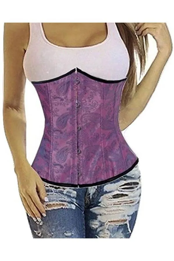 Corset bajo pecho violeta brocado cintura