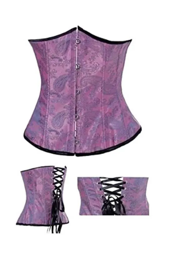 Corset bajo pecho violeta brocado cintura