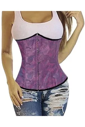 Corset bajo pecho violeta brocado cintura