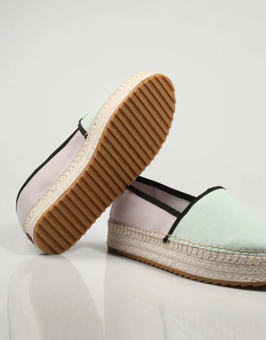  espadrilles TOMMY HILFIGER Tommy Jeans Flatform Espadrille en Multicolore 78610