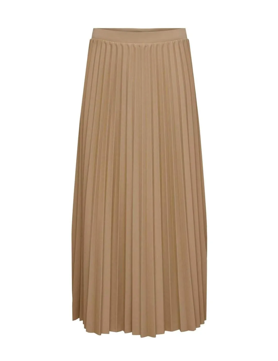 Falda midi Only Newmelisa plisada camel holgada de mujer