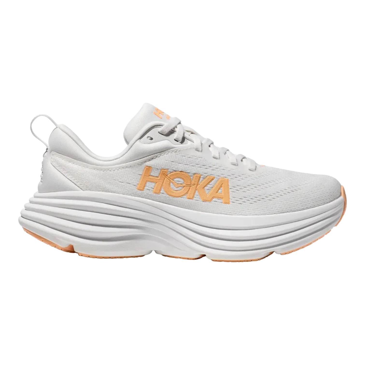 Hoka One Bondi 8 White/Cantaloupe for Women 1127952-WLP