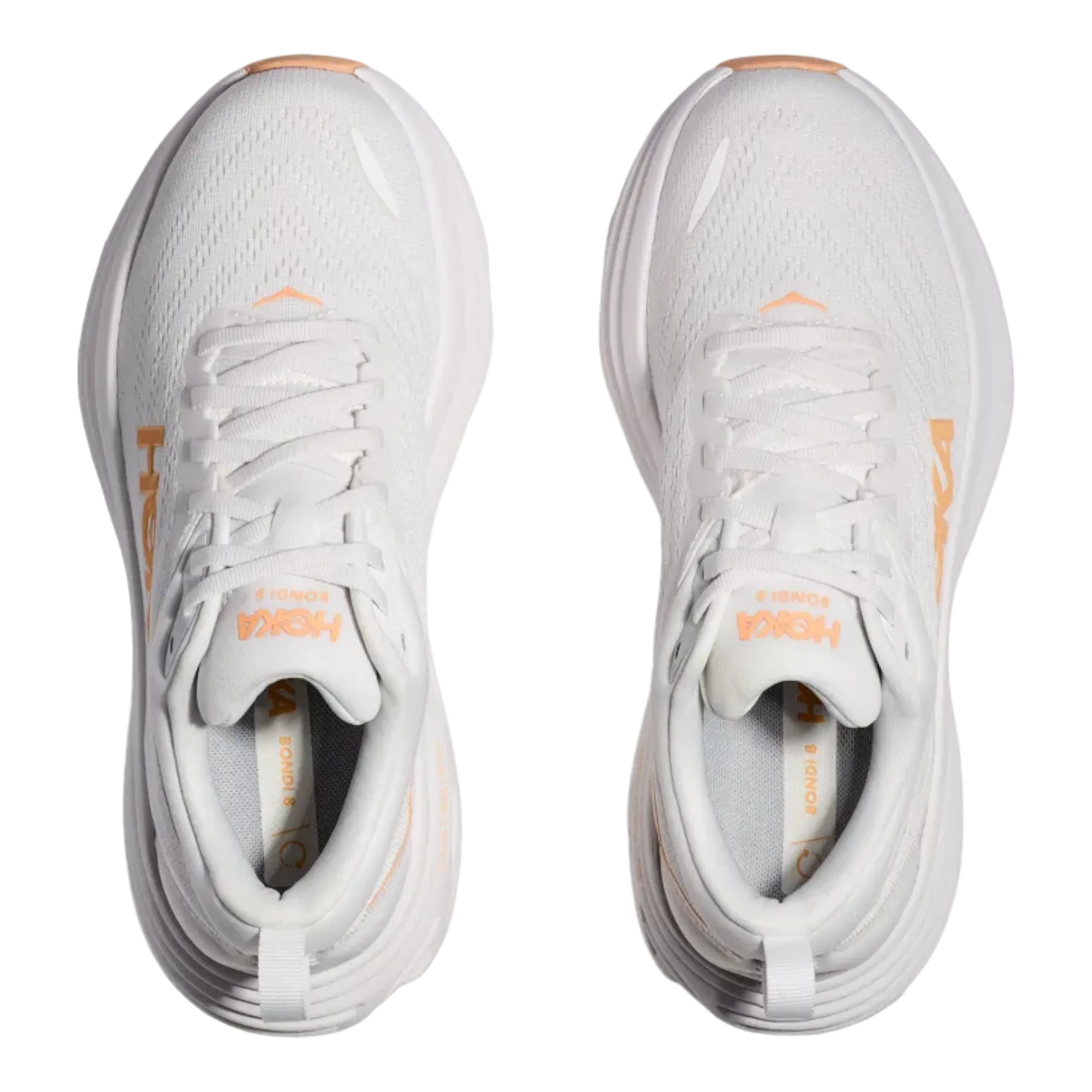 Hoka One Bondi 8 White/Cantaloupe for Women 1127952-WLP