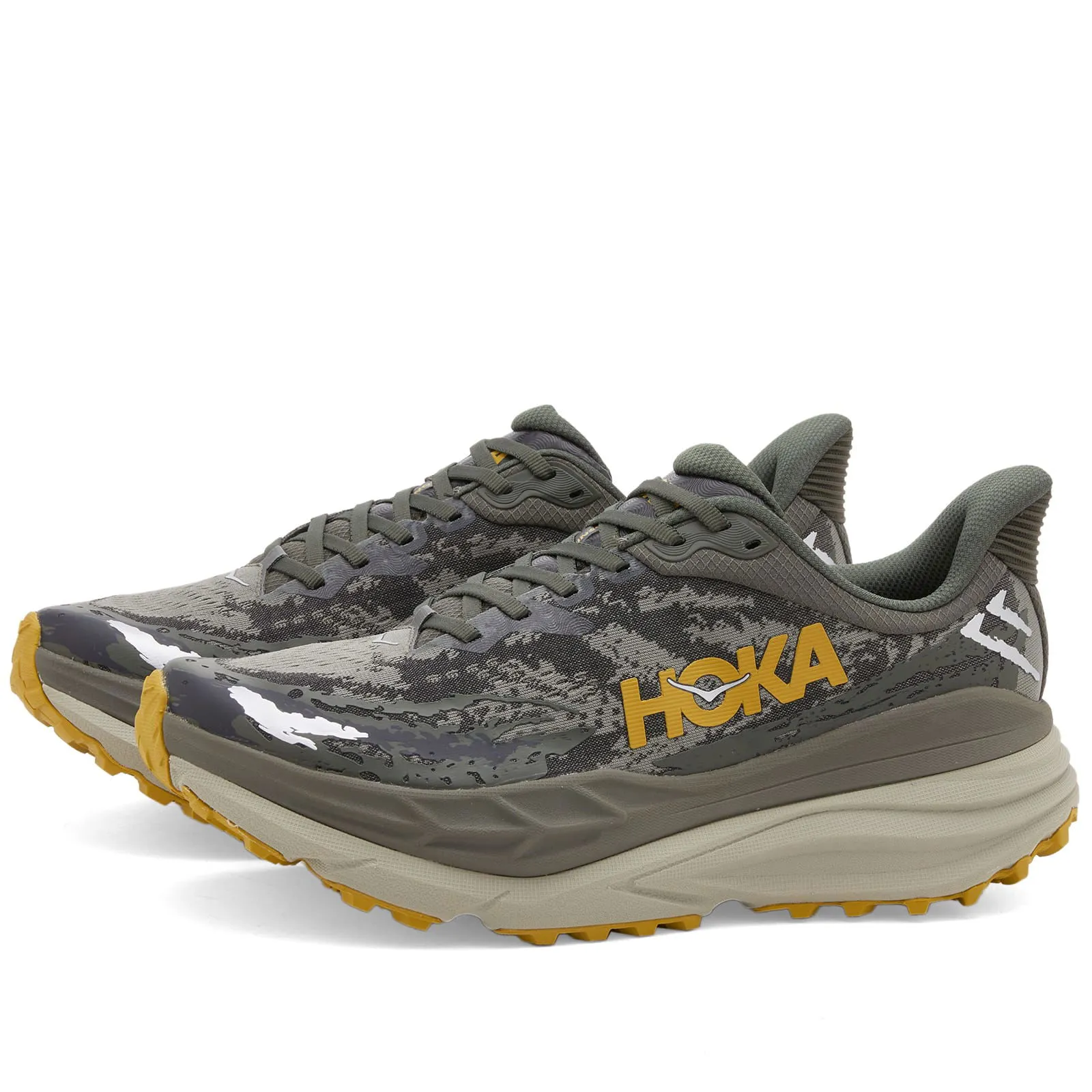 Hoka One One Men's Stinson 7 Sneakers in Olive Haze/Forest Cover, Size UK 10 | END. Clothing