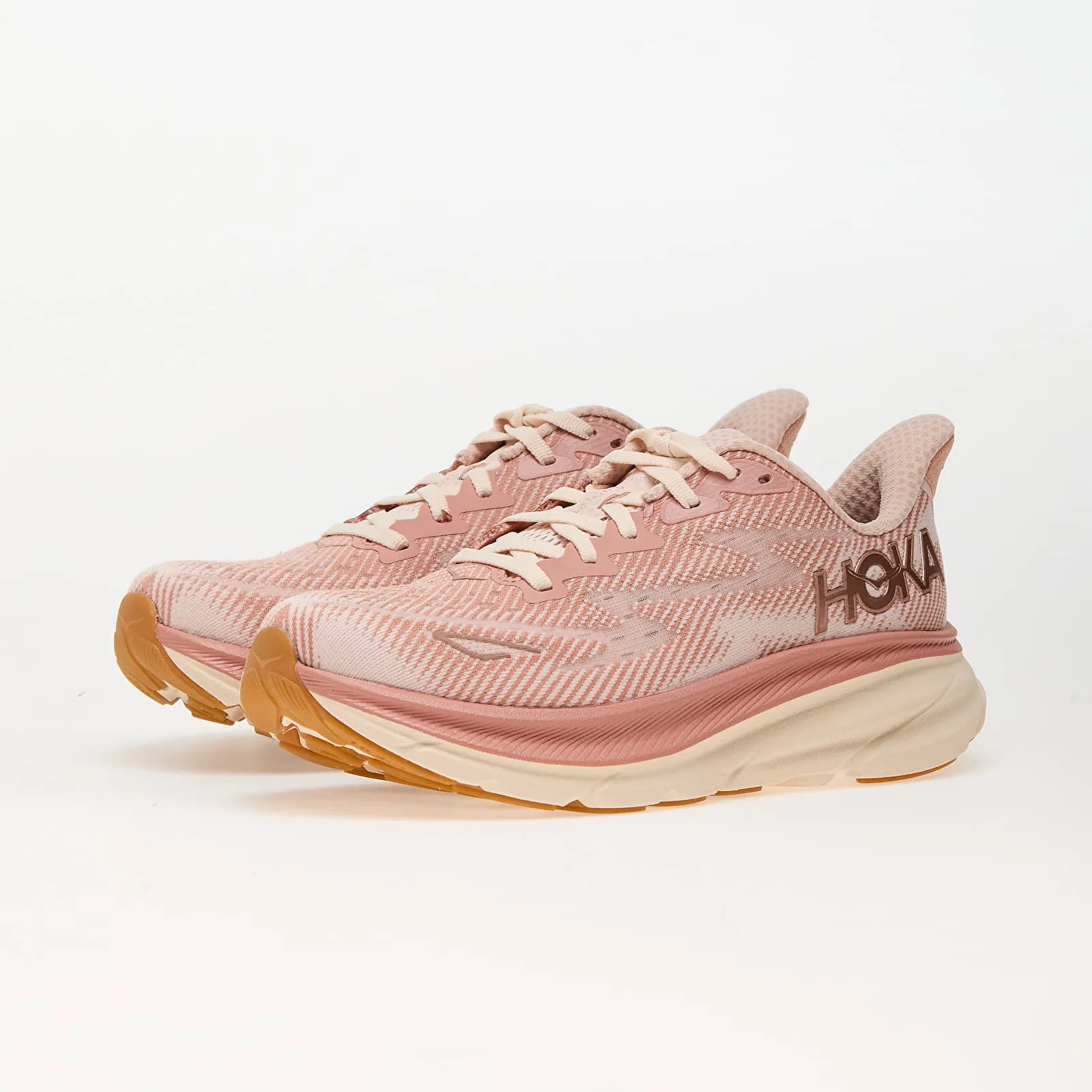 Hoka One One Women's Clifton 9 Sneakers in Sandstone/Cream, Size UK 3.5 | END. Clothing