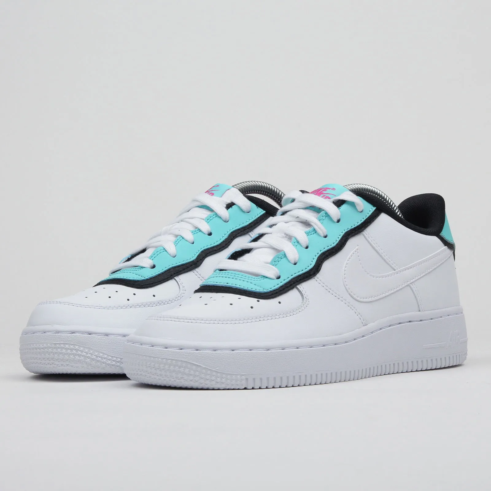 Nike Air Force 1 Low ''Double Layer - Aqua Black'' GS