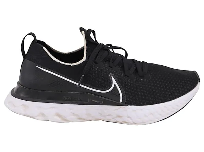 Nike Men's React Infinity Run Flyknit en poliéster de malla negra Negro 