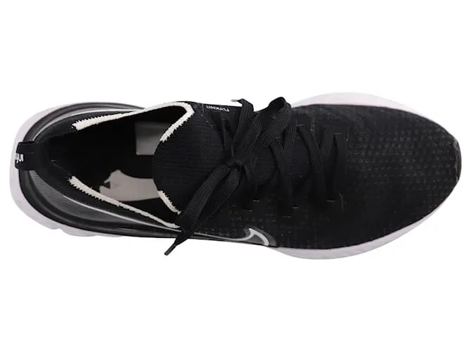 Nike Men's React Infinity Run Flyknit en poliéster de malla negra Negro 