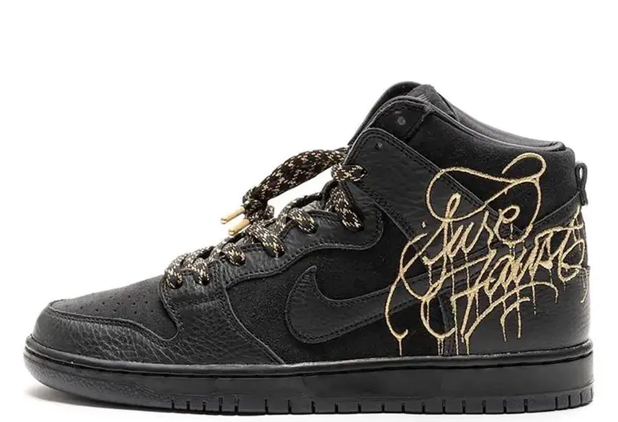 Nike SB FAUST x Dunk High "Black and Metallic Gold"