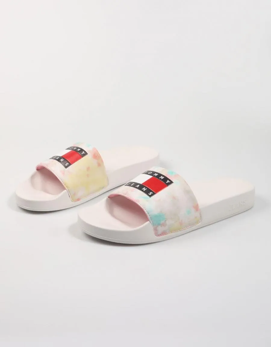  nu pieds TOMMY HILFIGER Tommy Jeans Flag Pool Slide en Multicolore 78629