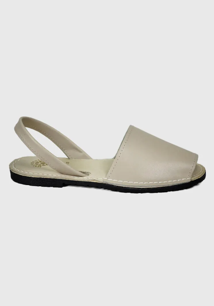 Sandalia Cuero Marcia Beige