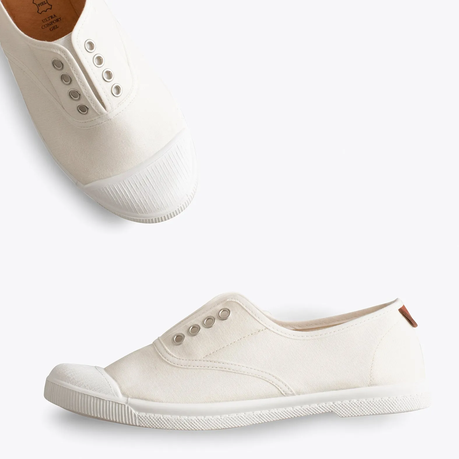 WAY - Zapatillas sin cordones de lona BLANCAS