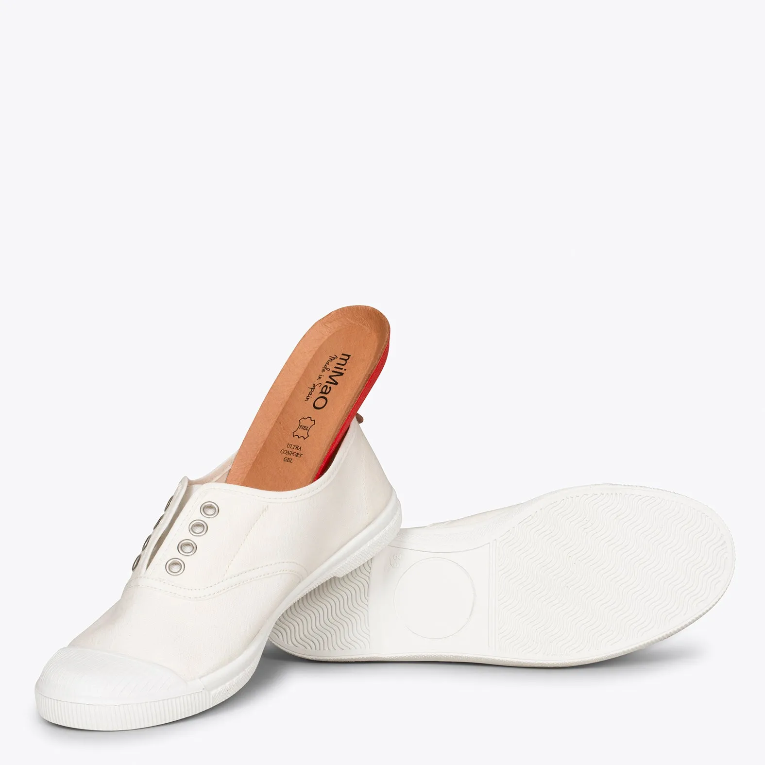 WAY - Zapatillas sin cordones de lona BLANCAS