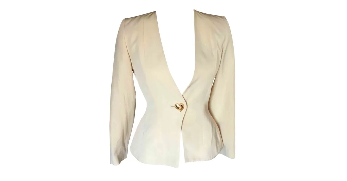 Yves Saint Laurent Chaquetas Blanco roto 