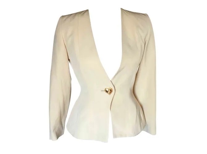 Yves Saint Laurent Chaquetas Blanco roto 