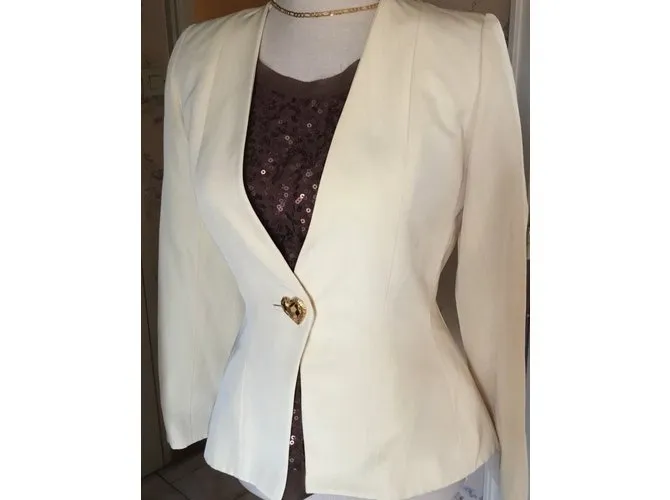 Yves Saint Laurent Chaquetas Blanco roto 