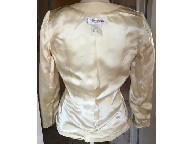 Yves Saint Laurent Chaquetas Blanco roto 