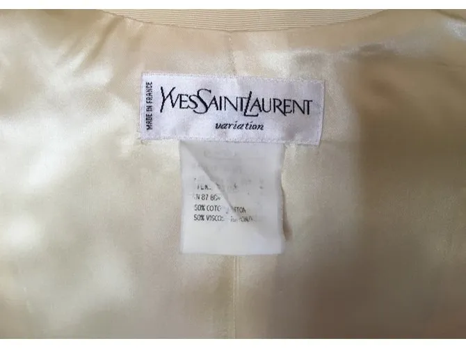 Yves Saint Laurent Chaquetas Blanco roto 