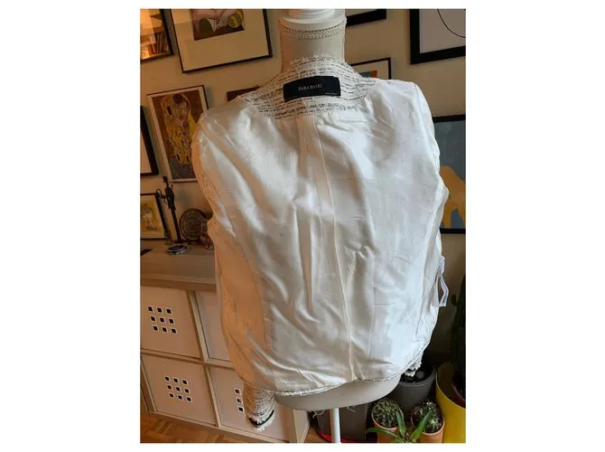 Zara Chaquetas Blanco roto 